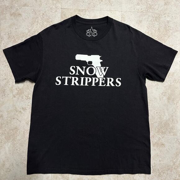 Snow Strippers Nice Bass Bro Gun Logo T-Shirt - Picture 1 of 3
